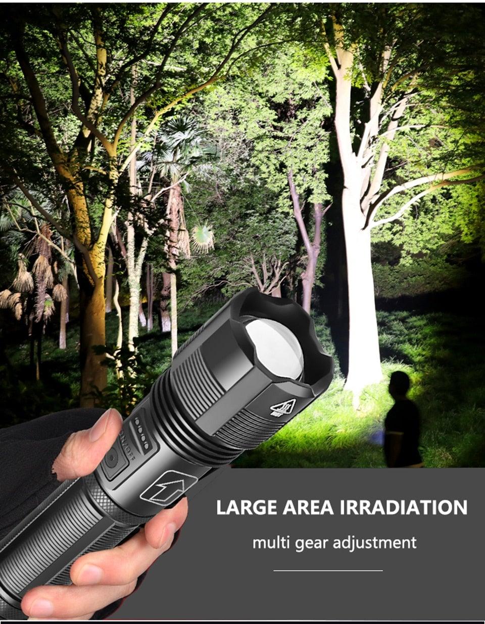 Rechargeable Tactical Flashlight USB LED High Quality Zoomable Torchlight High Lumen Super Bright Flashlight Waterproof Flashlight For Outdoor  Best Camping Hiking Riding Flashlight Stevvex