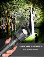Rechargeable Tactical Flashlight USB LED High Quality Zoomable Torchlight High Lumen Super Bright Flashlight Waterproof Flashlight For Outdoor  Best Camping Hiking Riding Flashlight Stevvex