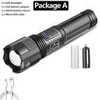 Rechargeable Tactical Flashlight USB LED High Quality Zoomable Torchlight High Lumen Super Bright Flashlight Waterproof Flashlight For Outdoor  Best Camping Hiking Riding Flashlight Stevvex