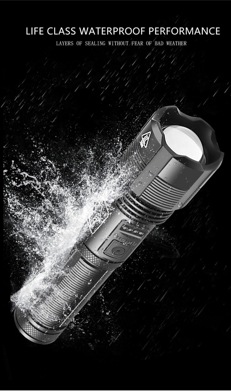 Rechargeable Tactical Flashlight USB LED High Quality Zoomable Torchlight High Lumen Super Bright Flashlight Waterproof Flashlight For Outdoor  Best Camping Hiking Riding Flashlight Stevvex
