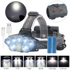 Rechargeable Ultra Bright Headlamp LED High Lumen   Headlamp USB Waterproof Flashlight Outdoor Camping 6 Modes Headlight For Outdoor Camping Cycling Running Fishing. Stevvex