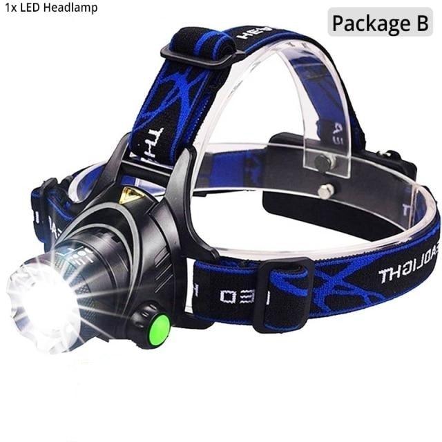 Rechargeable Ultra-bright High Lumen LED Headlamp Hands-Free USB Zoomable Headlight Waterproof  Super Bright Head Lights For Fishing Camping Hiking Riding JoggingTorch Flashlight Stevvex