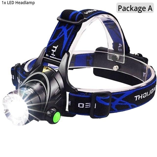 Rechargeable Ultra-bright High Lumen LED Headlamp Hands-Free USB Zoomable Headlight Waterproof  Super Bright Head Lights For Fishing Camping Hiking Riding JoggingTorch Flashlight Stevvex