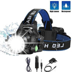 Rechargeable Ultra-bright High Lumen LED Headlamp Hands-Free USB Zoomable Headlight Waterproof  Super Bright Head Lights For Fishing Camping Hiking Riding JoggingTorch Flashlight Stevvex