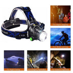 Rechargeable Ultra-bright High Lumen LED Headlamp Hands-Free USB Zoomable Headlight Waterproof  Super Bright Head Lights For Fishing Camping Hiking Riding JoggingTorch Flashlight Stevvex