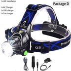 Rechargeable Ultra-bright High Lumen LED Headlamp Hands-Free USB Zoomable Headlight Waterproof  Super Bright Head Lights For Fishing Camping Hiking Riding JoggingTorch Flashlight Stevvex