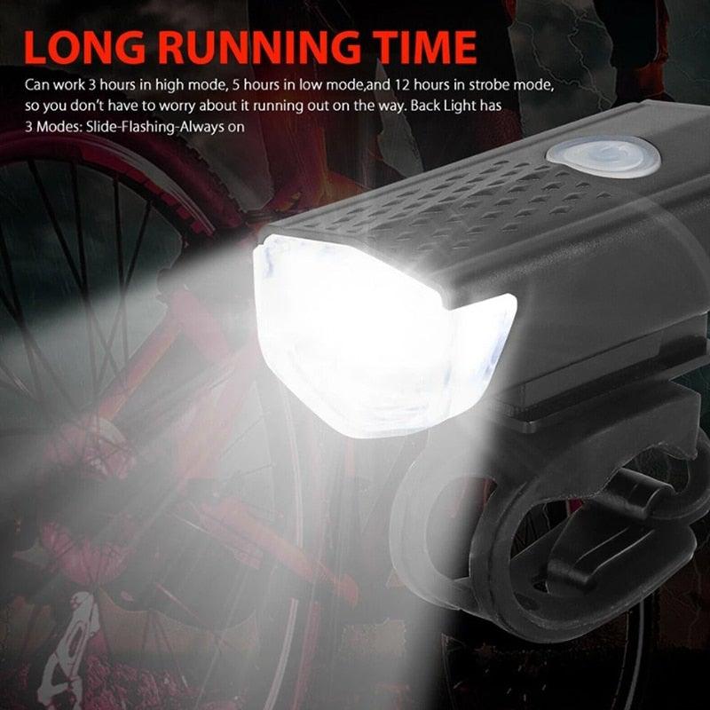 Rechargeable USB Bike Light Bicycle Front Rear Back Taillight Cycling Headlight Bicycle Lamp Flashlight Powerful Front And Back Lights Bicycle Accessories For Night Riding Cycling Safety Best Headlight With USB Tail Stevvex