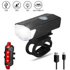 Rechargeable USB Bike Light Bicycle Front Rear Back Taillight Cycling Headlight Bicycle Lamp Flashlight Powerful Front And Back Lights Bicycle Accessories For Night Riding Cycling Safety Best Headlight With USB Tail Stevvex