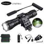 Rechargeable USB Charger High Lumen LED  Light Tactical Flashlight With Rail Mount Led Light White Tactical  Flashlight Pressure Switch For Long Distance Night Hunting Stevvex