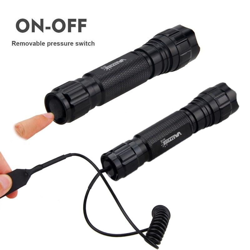 Rechargeable USB Charger High Lumen LED  Light Tactical Flashlight With Rail Mount Led Light White Tactical  Flashlight Pressure Switch For Long Distance Night Hunting Stevvex