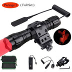 Rechargeable USB Charger High Lumen LED  Light Tactical Flashlight With Rail Mount Led Light White Tactical  Flashlight Pressure Switch For Long Distance Night Hunting Stevvex