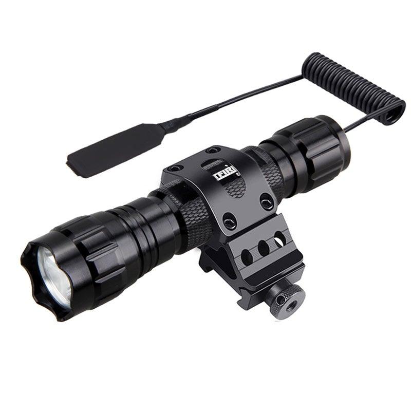 Rechargeable USB Charger High Lumen LED  Light Tactical Flashlight With Rail Mount Led Light White Tactical  Flashlight Pressure Switch For Long Distance Night Hunting Stevvex