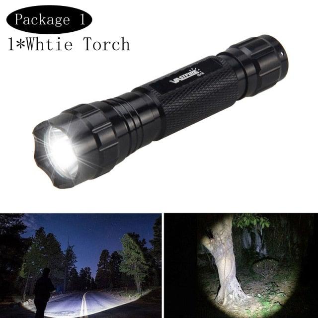 Rechargeable USB Charger High Lumen LED  Light Tactical Flashlight With Rail Mount Led Light White Tactical  Flashlight Pressure Switch For Long Distance Night Hunting Stevvex