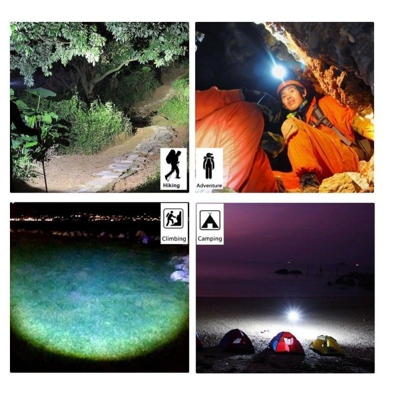 Rechargeable Usb Headlamp 500m Long Range Waterproof Headlight Lightweight Flashlight Hight Lumens Adjustable  Floodlight  For Outdoor Searchlight Hiking Camping Running Fishing Best Headlamps Stevvex