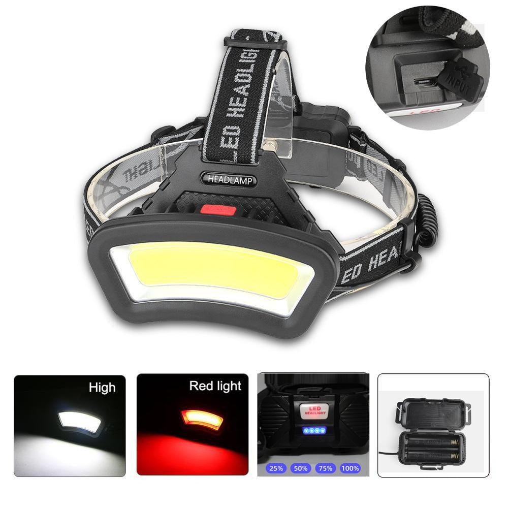 Rechargeable Usb Headlamp 500m Long Range Waterproof Headlight Lightweight Flashlight Hight Lumens Adjustable  Floodlight  For Outdoor Searchlight Hiking Camping Running Fishing Best Headlamps Stevvex
