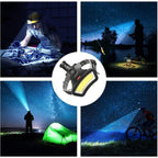 Rechargeable Usb Headlamp 500m Long Range Waterproof Headlight Lightweight Flashlight Hight Lumens Adjustable  Floodlight  For Outdoor Searchlight Hiking Camping Running Fishing Best Headlamps Stevvex