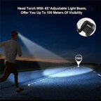 Rechargeable Usb Headlamp 500m Long Range Waterproof Headlight Lightweight Flashlight Hight Lumens Adjustable  Floodlight  For Outdoor Searchlight Hiking Camping Running Fishing Best Headlamps Stevvex