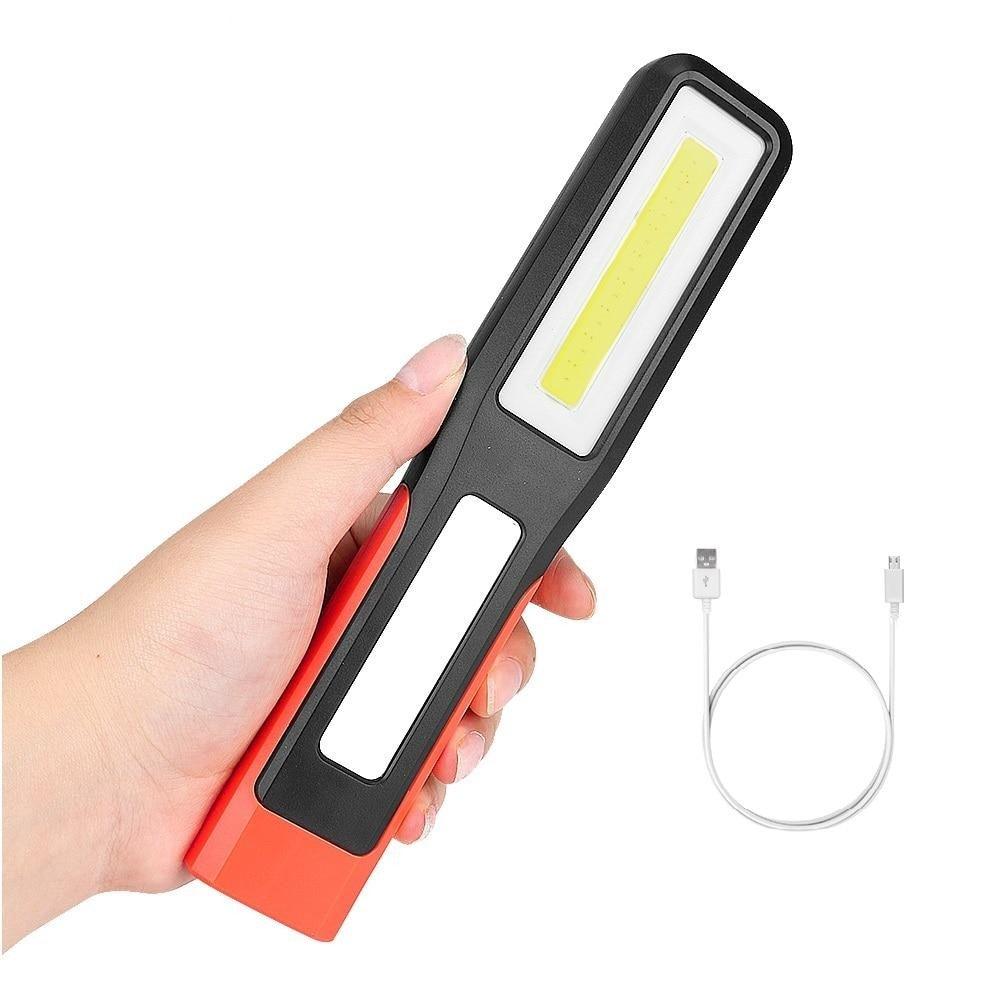 Rechargeable USB LED Work Lights Bright Flashlight and Work Light with Clip and Magnetic Base and Rotatable Clip  Magnetic Flashlight For Working Inspection Camping Car Repair Maintenance Stevvex