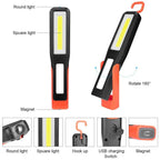 Rechargeable USB LED Work Lights Bright Flashlight and Work Light with Clip and Magnetic Base and Rotatable Clip  Magnetic Flashlight For Working Inspection Camping Car Repair Maintenance Stevvex