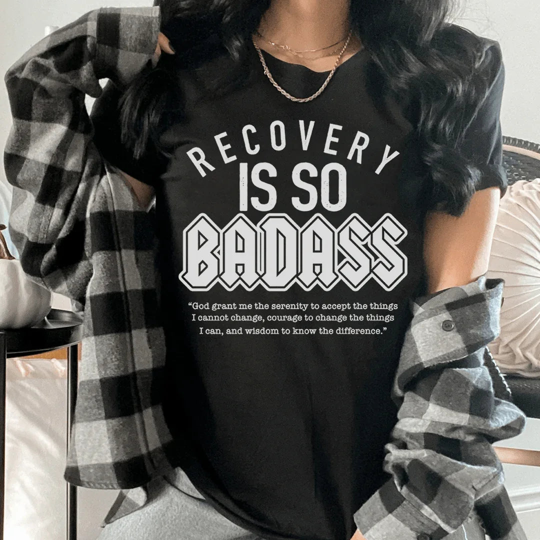 Recovery Is So Badass Tee Peachy Sunday