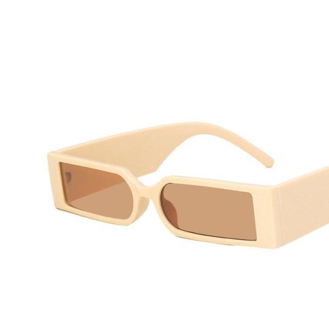 Rectangle Retro Sunglasses Trendy Small Rectangle Sunglasses Women Men Vintage Thick Frame Small Square Glasses n Small Glasses For  Men Modern Design Lightweight Frames Sunglasses For Summer Stevvex