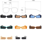 Rectangle Retro Sunglasses Trendy Small Rectangle Sunglasses Women Men Vintage Thick Frame Small Square Glasses n Small Glasses For  Men Modern Design Lightweight Frames Sunglasses For Summer Stevvex