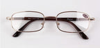 Rectangle Style Stainless Steel Material Spring Hinges Includes Tinted Blue Light Blocking Readers Men Reading Glasses Women Crystal Glass Lenses+0.50 to +100 +200 +250 +600