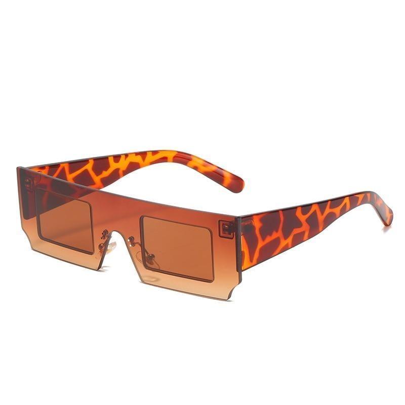 Rectangle Sunglasses for Women Retro Trendy Fashion Glasses Oval Lenses Narrow Thin Square Frame with UV400 Protection Decent Contrast Color Slice Box Style Glasses In Ocean Color  Sunglasses For Men & Women Stevvex