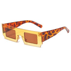 Rectangle Sunglasses for Women Retro Trendy Fashion Glasses Oval Lenses Narrow Thin Square Frame with UV400 Protection Decent Contrast Color Slice Box Style Glasses In Ocean Color  Sunglasses For Men & Women Stevvex