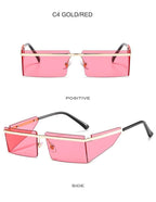 Rectangle Sunglasses Frameless Glasses Classic New Small Rimless Sunglasses For Women New Fashionable Square Sunglasses For Men New Eyewear Retro Rectangle Shape Glasses For Female In New Shades Stevvex