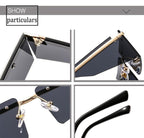 Rectangle Sunglasses Frameless Glasses Classic New Small Rimless Sunglasses For Women New Fashionable Square Sunglasses For Men New Eyewear Retro Rectangle Shape Glasses For Female In New Shades Stevvex