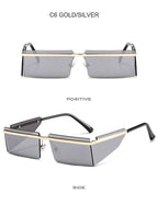Rectangle Sunglasses Frameless Glasses Classic New Small Rimless Sunglasses For Women New Fashionable Square Sunglasses For Men New Eyewear Retro Rectangle Shape Glasses For Female In New Shades Stevvex