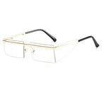 Rectangle Sunglasses Frameless Glasses Classic New Small Rimless Sunglasses For Women New Fashionable Square Sunglasses For Men New Eyewear Retro Rectangle Shape Glasses For Female In New Shades Stevvex