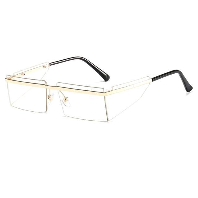 Rectangle Sunglasses Frameless Glasses Classic New Small Rimless Sunglasses For Women New Fashionable Square Sunglasses For Men New Eyewear Retro Rectangle Shape Glasses For Female In New Shades Stevvex