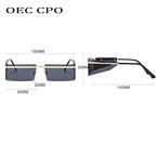 Rectangle Sunglasses Frameless Glasses Classic New Small Rimless Sunglasses For Women New Fashionable Square Sunglasses For Men New Eyewear Retro Rectangle Shape Glasses For Female In New Shades Stevvex
