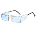 Rectangle Sunglasses Frameless Glasses Classic New Small Rimless Sunglasses For Women New Fashionable Square Sunglasses For Men New Eyewear Retro Rectangle Shape Glasses For Female In New Shades Stevvex