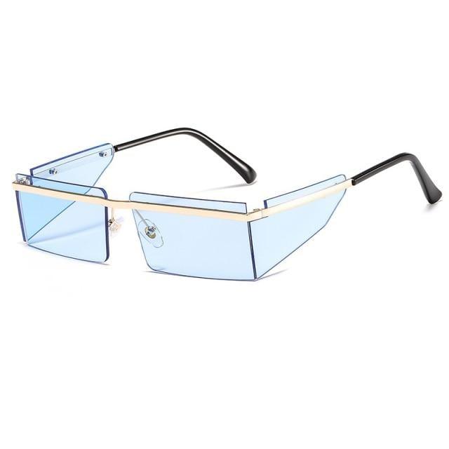 Rectangle Sunglasses Frameless Glasses Classic New Small Rimless Sunglasses For Women New Fashionable Square Sunglasses For Men New Eyewear Retro Rectangle Shape Glasses For Female In New Shades Stevvex
