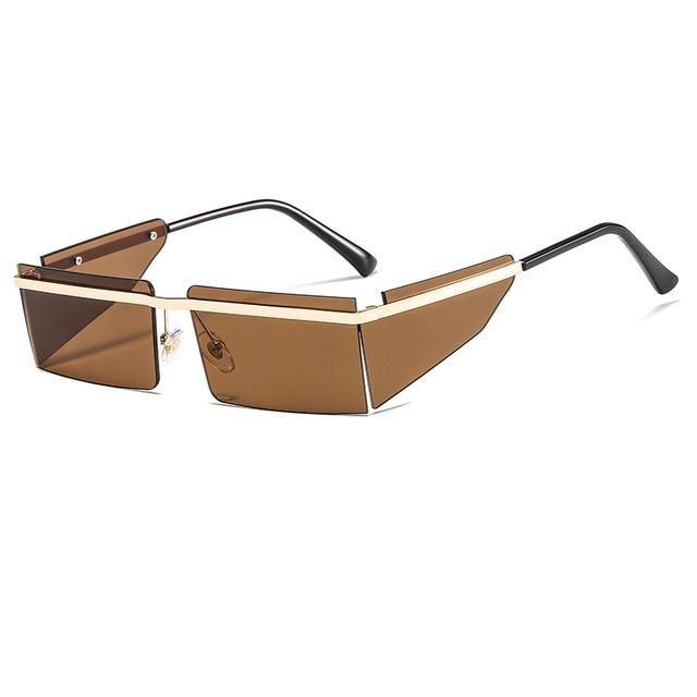 Rectangle Sunglasses Frameless Glasses Classic New Small Rimless Sunglasses For Women New Fashionable Square Sunglasses For Men New Eyewear Retro Rectangle Shape Glasses For Female In New Shades Stevvex