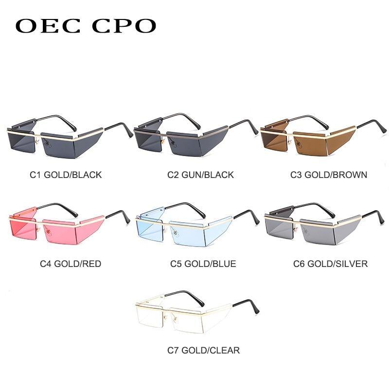 Rectangle Sunglasses Frameless Glasses Classic New Small Rimless Sunglasses For Women New Fashionable Square Sunglasses For Men New Eyewear Retro Rectangle Shape Glasses For Female In New Shades Stevvex