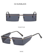 Rectangle Sunglasses Frameless Glasses Classic New Small Rimless Sunglasses For Women New Fashionable Square Sunglasses For Men New Eyewear Retro Rectangle Shape Glasses For Female In New Shades Stevvex