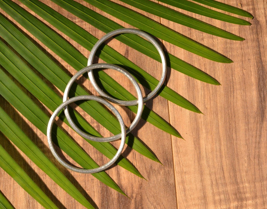 Recycled Bombshell Bangle Reclaimed Aluminum Peace Bangle Handmade Stackable BandsCo Straps