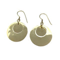 Recycled Bombshell Hammered Thin Flat Circle Earrings 2in Polished Handmade BandsCo Straps
