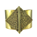 Recycled Brass Bombshell Hammered Cuff Bracelet Handcast In Cambodia BandsCo Straps