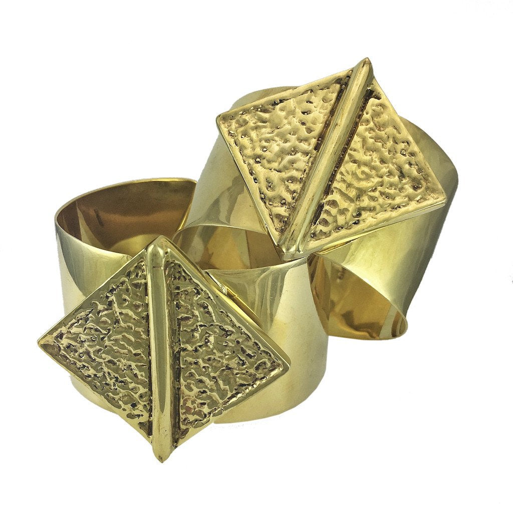 Recycled Brass Bombshell Hammered Cuff Bracelet Handcast In Cambodia BandsCo Straps