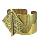 Recycled Brass Bombshell Hammered Cuff Bracelet Handcast In Cambodia BandsCo Straps