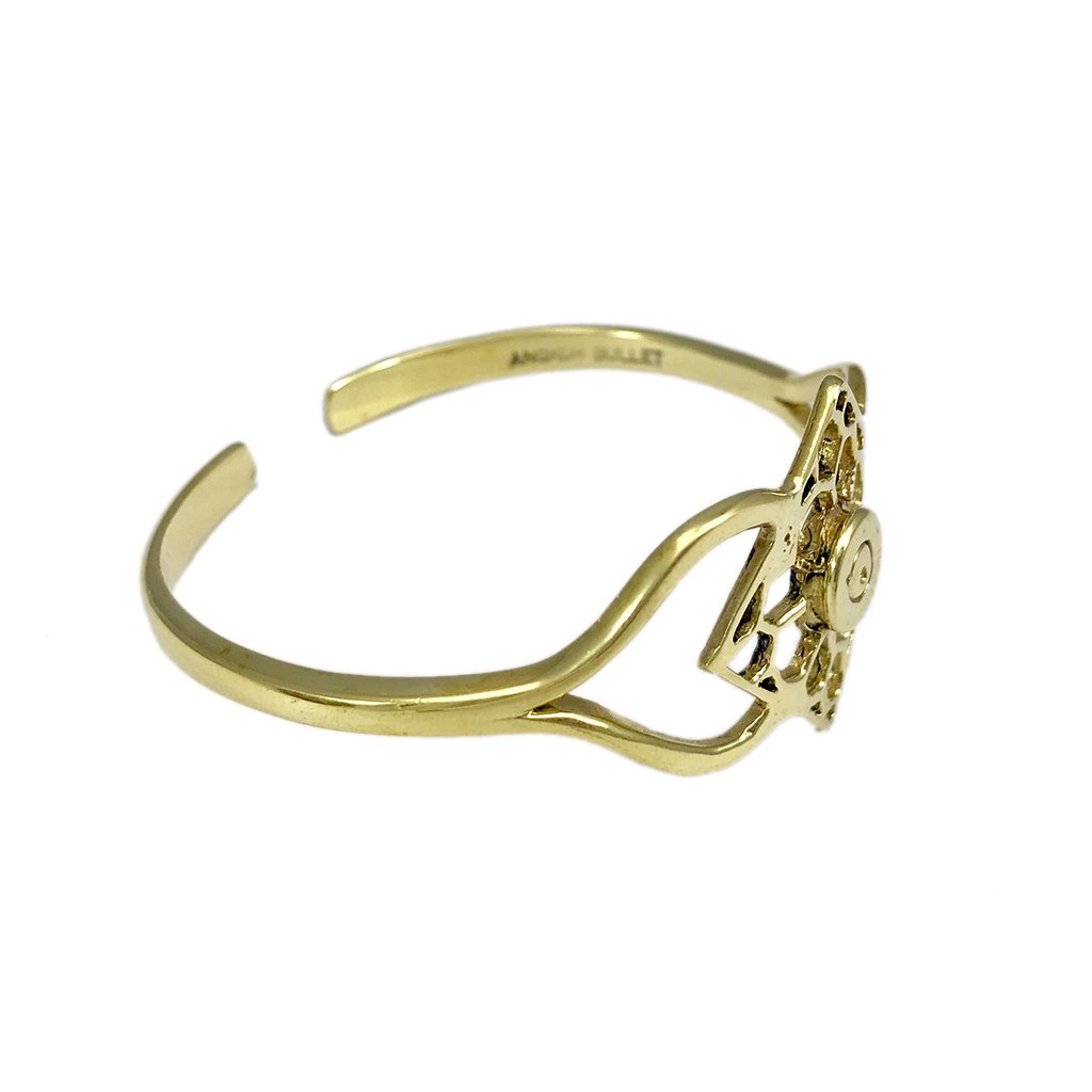 Recycled Brass Bullet Cuff Bracelet Handcast From Cambodian Bombshell Brass BandsCo Straps