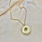 Shell Casing Pendant Necklace Recycled Brass Bullet Shell Gold Plated 12in Chain
