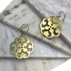 Recycled Brass Clover Earrings Handmade Lightweight Eco