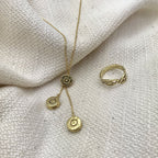 Recycled Bullet Cluster Necklace - 3 Polished Casings 11in Cambodian Handmade BandsCo Straps