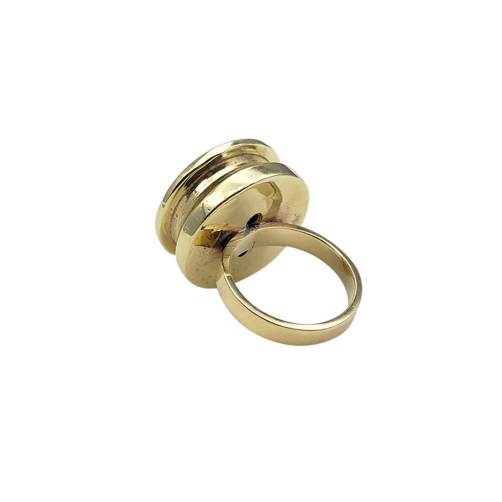 Recycled Bullet Ring Polished Brass From Reclaimed Bombshells Artisan Handcast BandsCo Straps